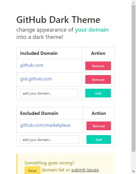 GitHub Dark Theme 設定項目