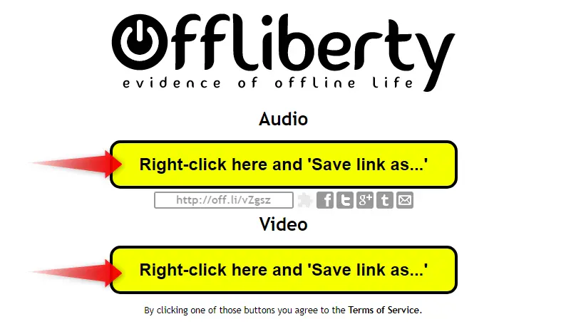 Offliberty ボタンをクリックして動画をダウンロード