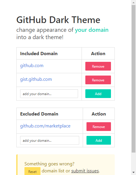 GitHub Dark Theme 設定項目